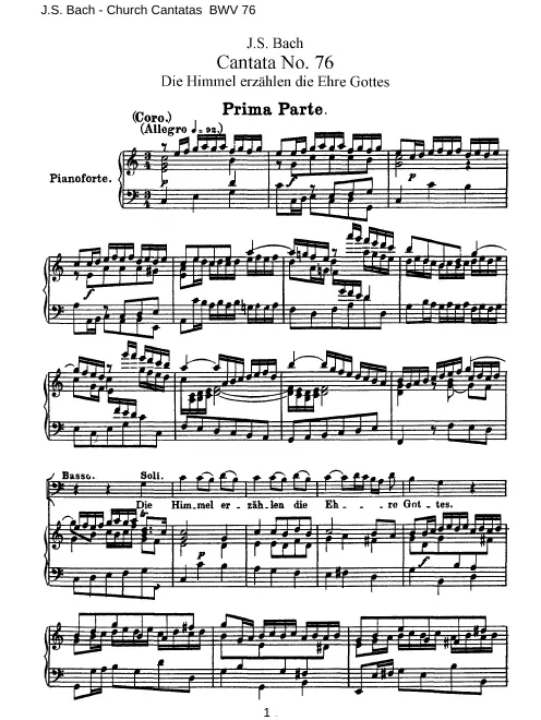 First page of Die Himmel erzählen die Ehre Gottes