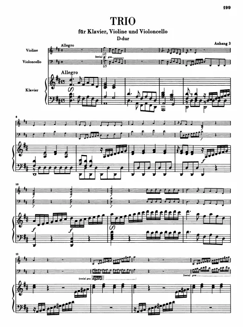First page of Piano Trio in D major