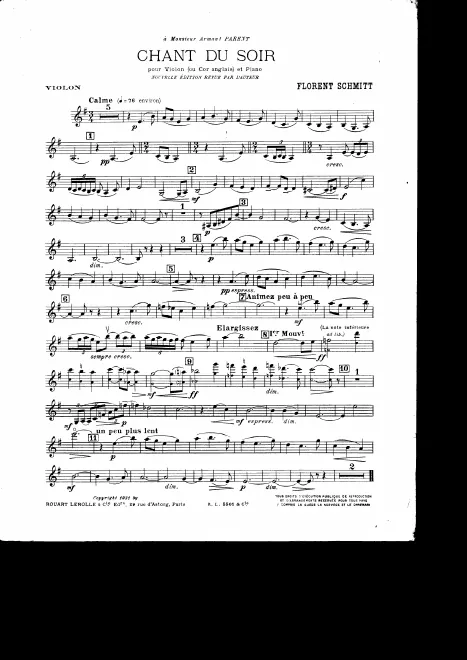 First page of Chant du Soir