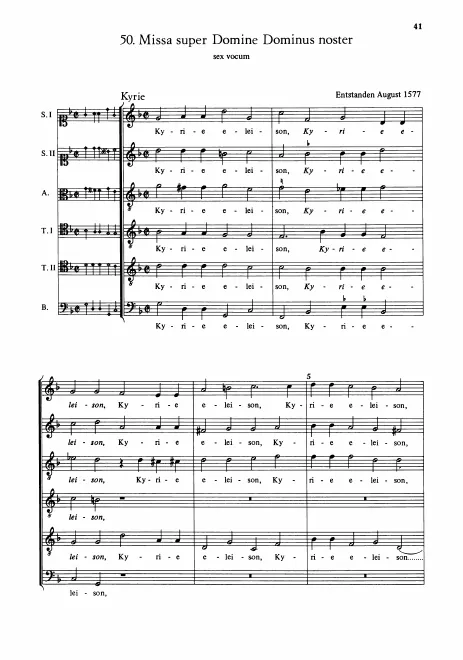 First page of Missa super Domine Dominus noster