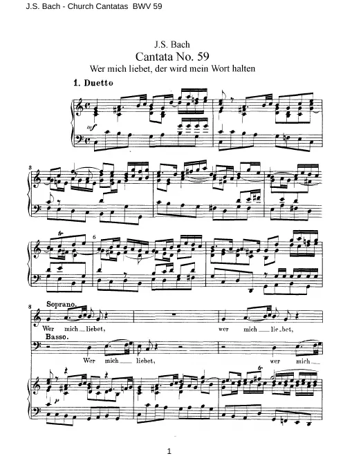 First page of Wer mich liebet, der wird mein Wort halten [I]