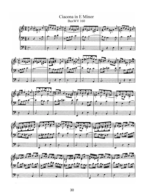 First page of Chaconne in E minor