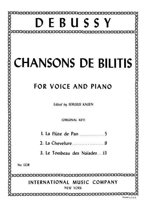 First page of 3 Chansons de Bilitis