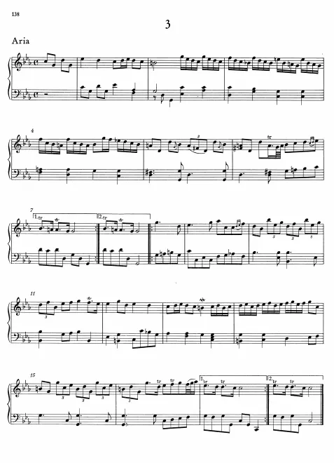 First page of Aria in C minor
