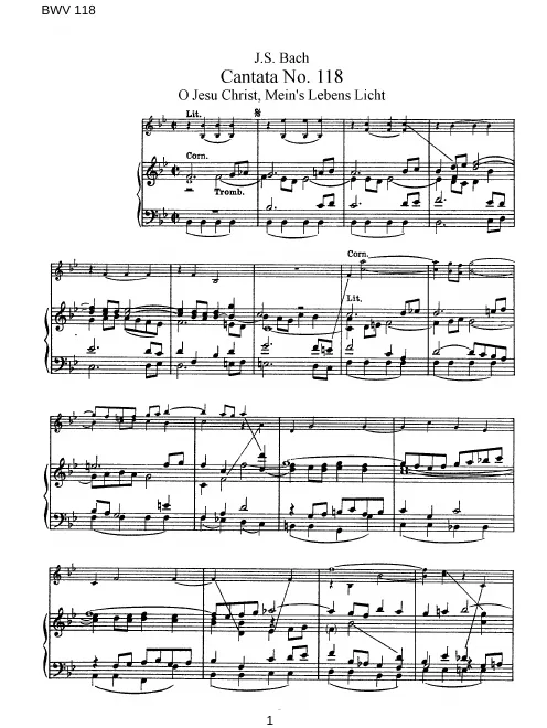 First page of O Jesu Christ, mein's Lebens Licht