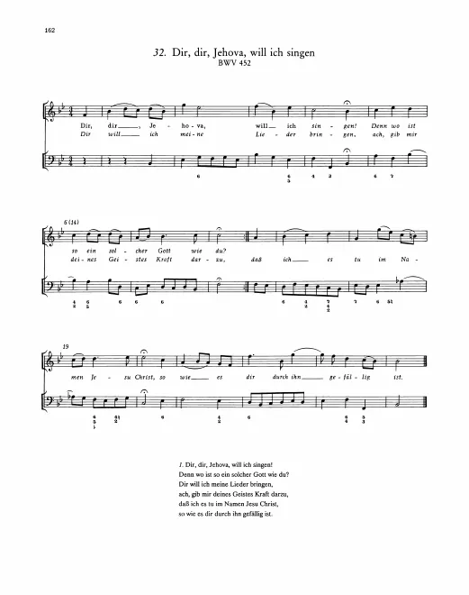 First page of Dir, dir, Jehova, will ich singen
