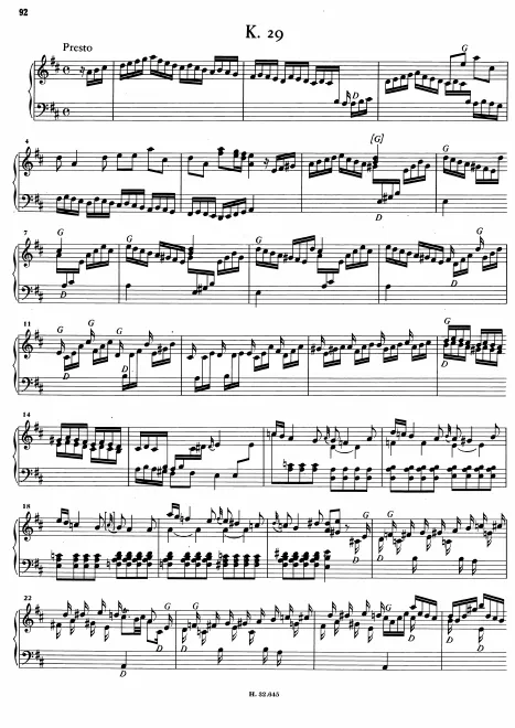 First page of Keyboard Sonata in D major