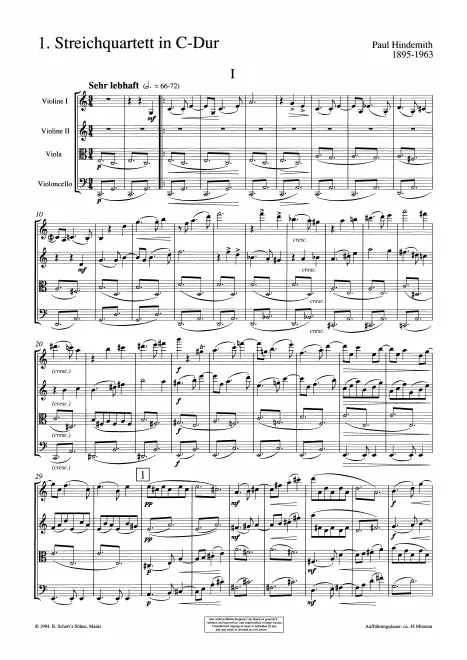 First page of String Quartet No.1