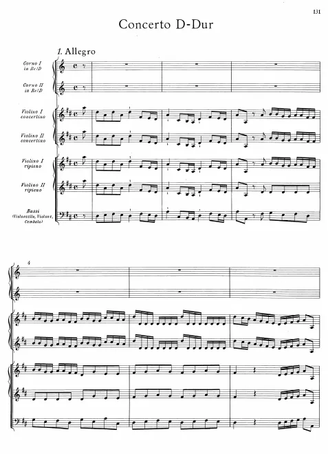 First page of Concerto in D major