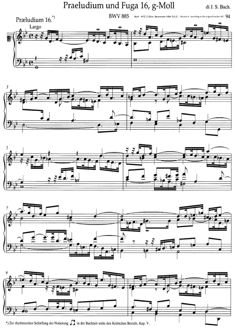 First page of Prelude and Fugue in G minor