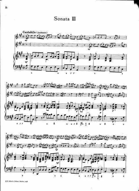 First page of Trio Sonata in A major