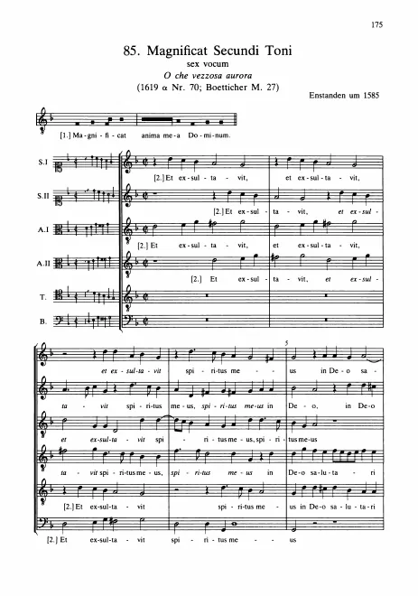 First page of Magnificat secundi toni