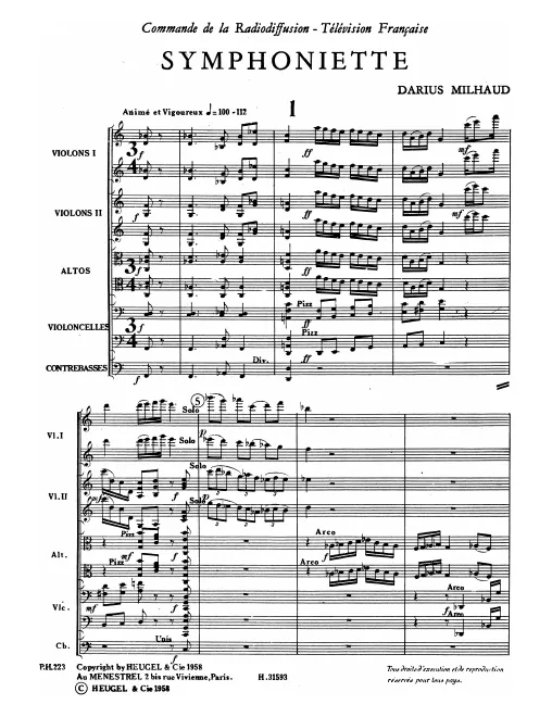 First page of Symphoniette