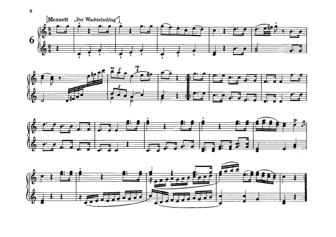First page of Flötenuhr in C major, Hob.XIX:8