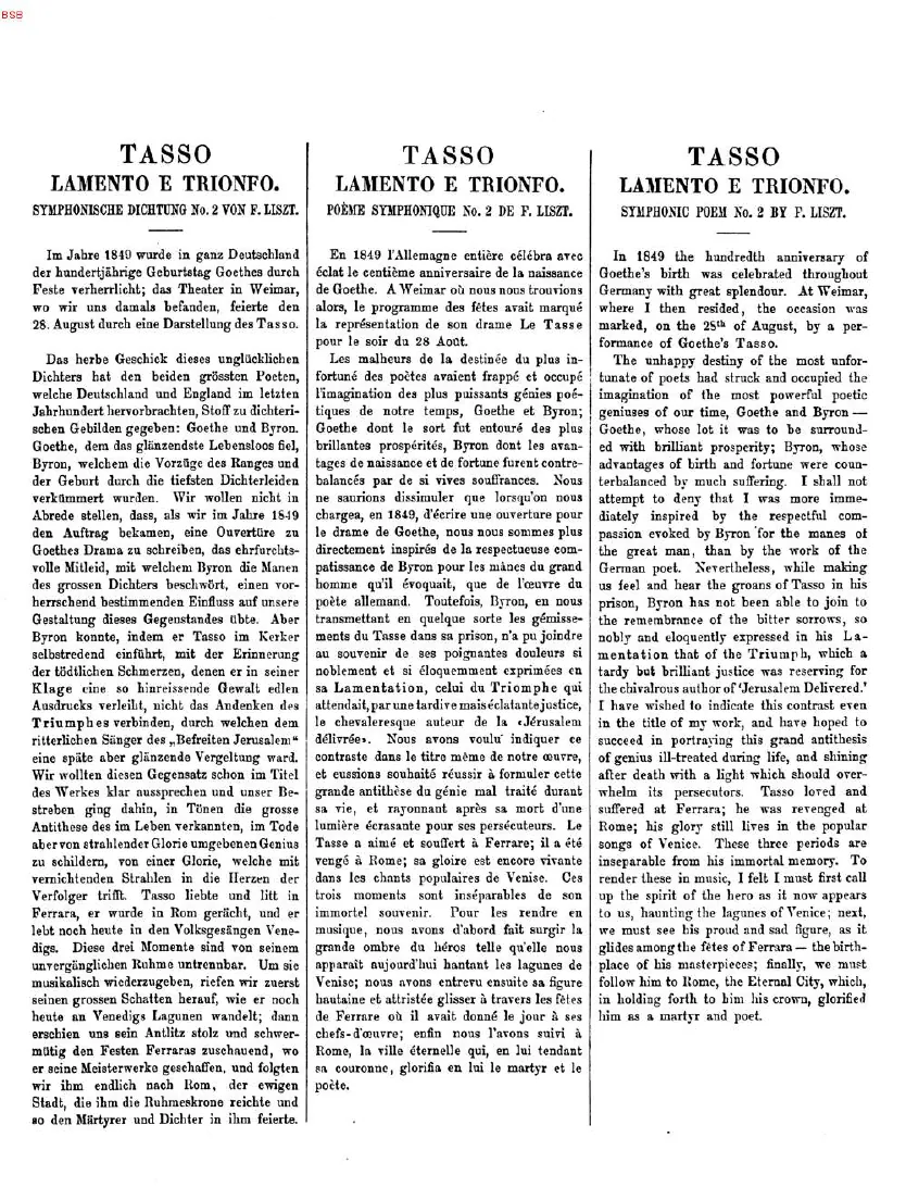 First page of Tasso: Lamento e Trionfo