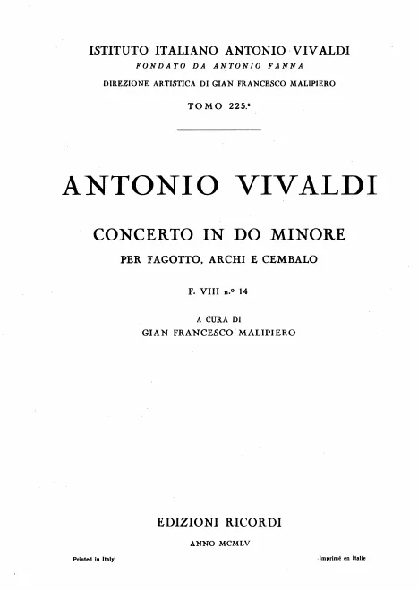 First page of Bassoon Concerto in C minor