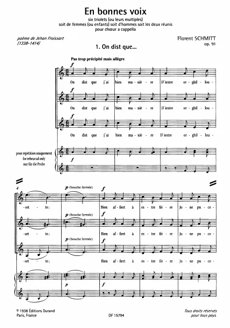 First page of En bonnes voix