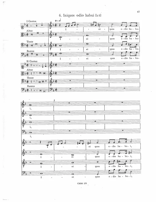 First page of Iniquos odio habui