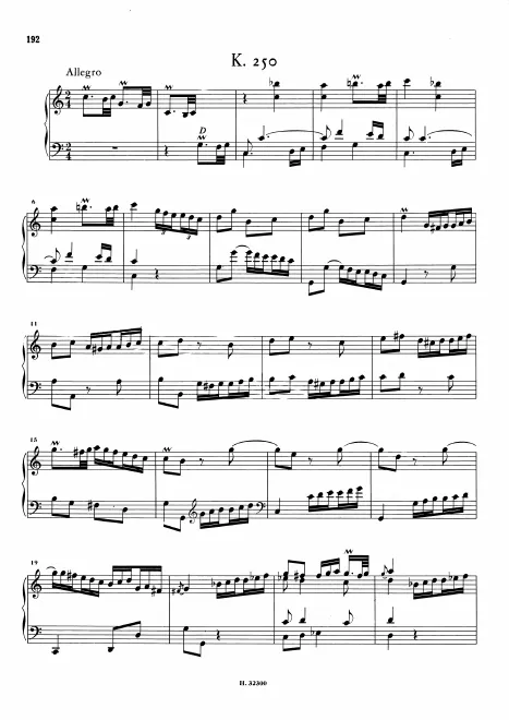 First page of Keyboard Sonata in C major