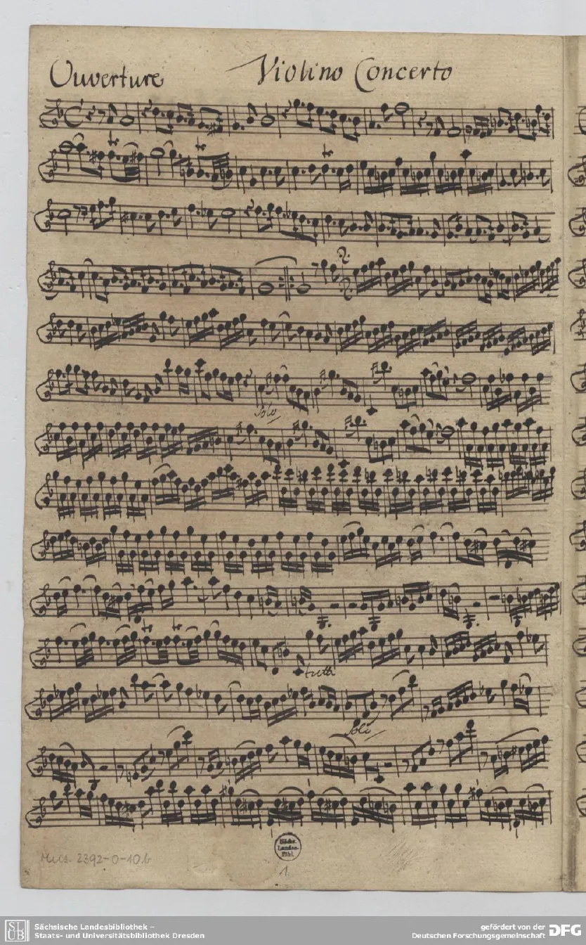 First page of Ouverture-Suite in F major