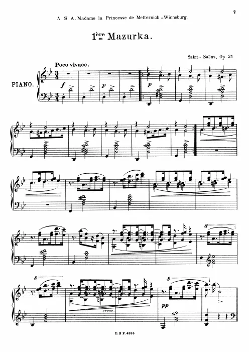 First page of Mazurka in G minor