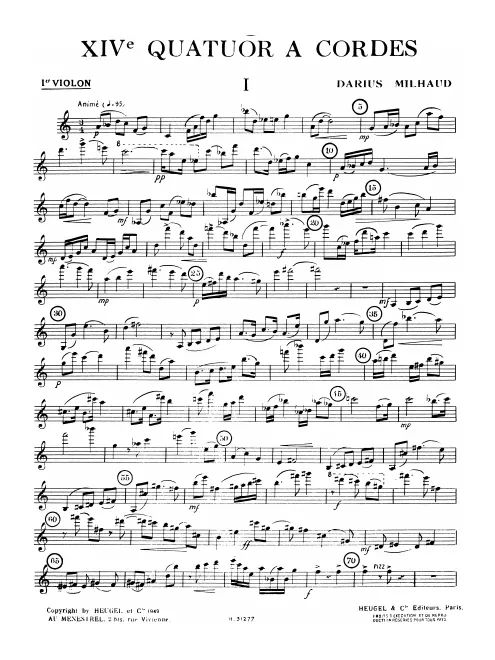 First page of String Quartet No.15