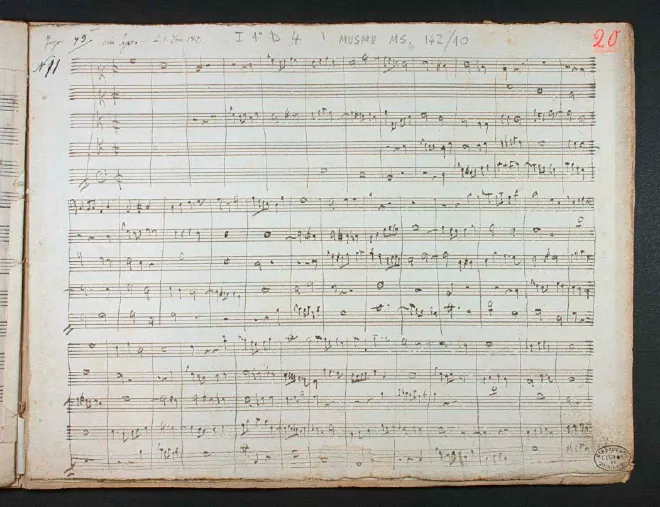 First page of Fugue for 5 Voices