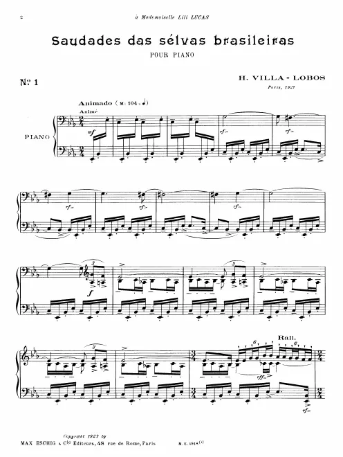 First page of Saudades das selvas brasileiras