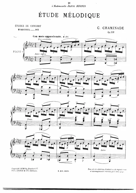 First page of Étude mélodique