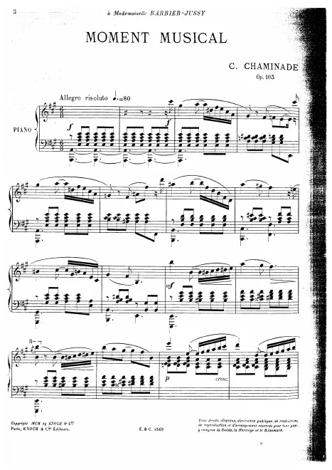 First page of Moment Musical