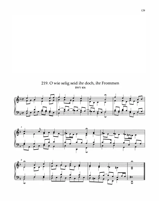 First page of O wie selig seid ihr doch, ihr Frommen