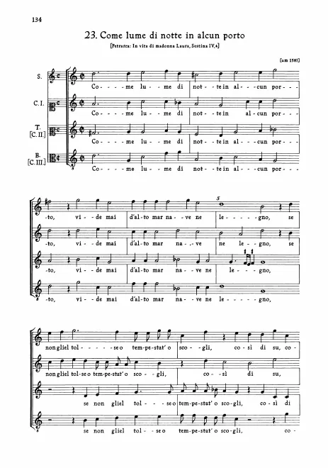 First page of Come lume di notte in alcun porto