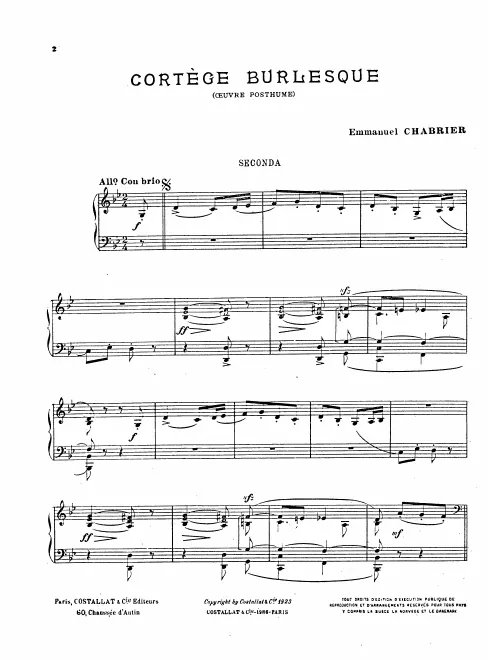 First page of Cortège Burlesque