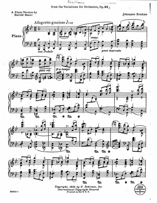 First page of Variations on a Theme by Haydn