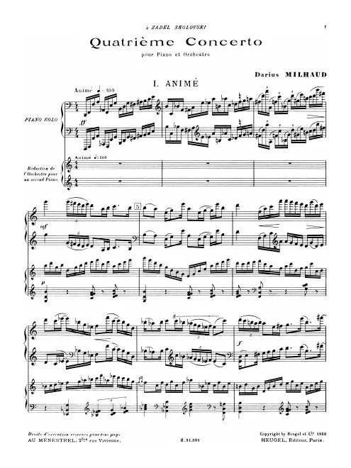 First page of Piano Concerto No.4