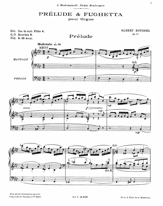 First page of Prelude and Fughetta