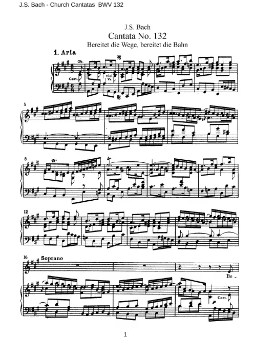 First page of Bereitet die Wege, bereitet die Bahn