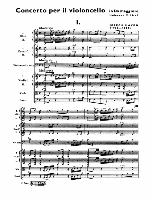 First page of Cello Concerto No.1