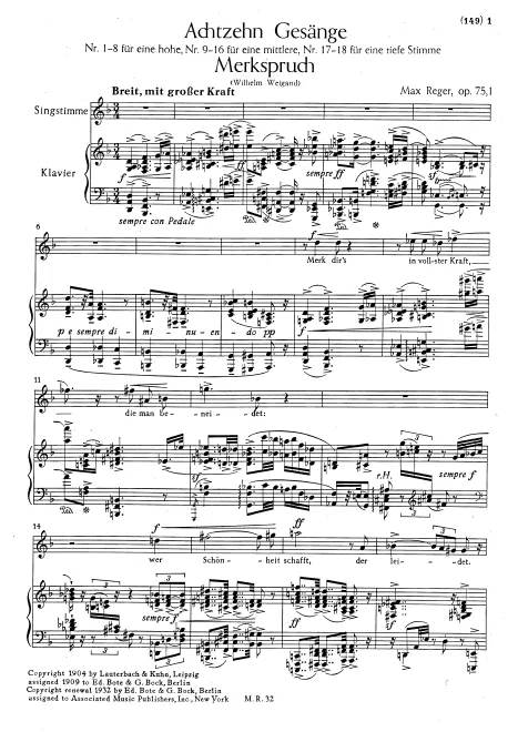 First page of 18 Lieder