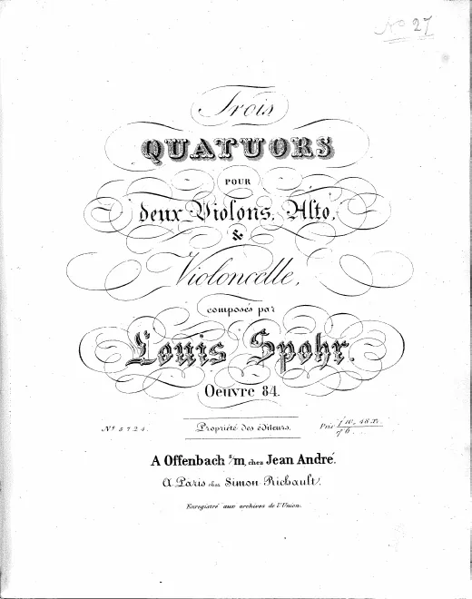 First page of String Quartet No.29