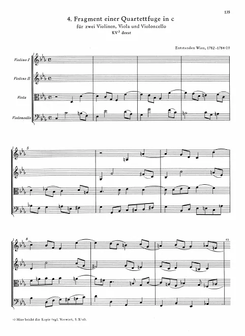 First page of String Quartet in C minor