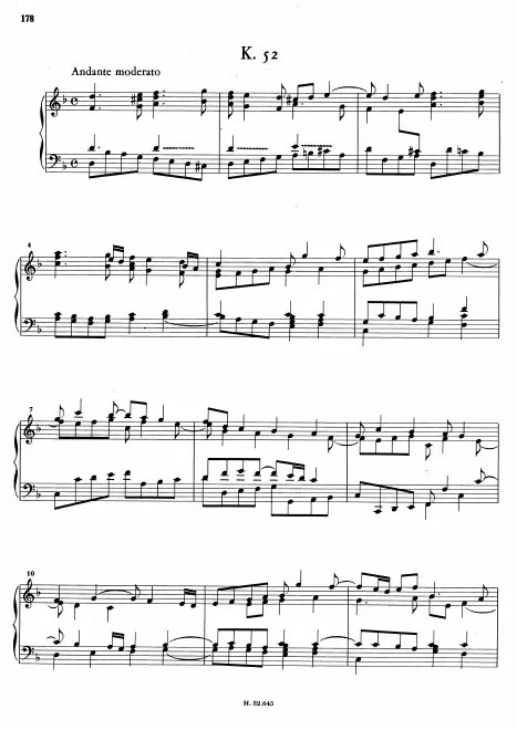 First page of Keyboard Sonata in D minor