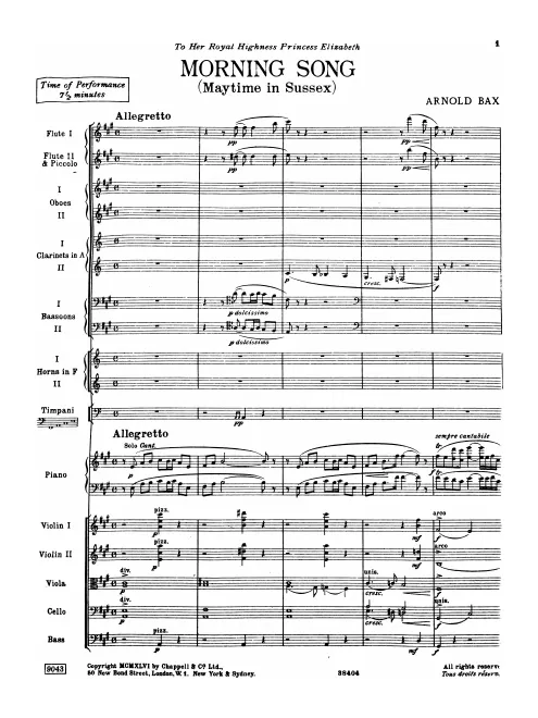 First page of Morning Song