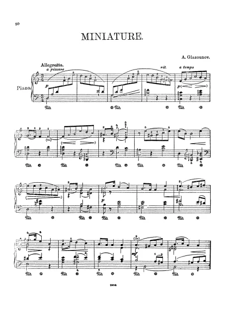First page of Miniature