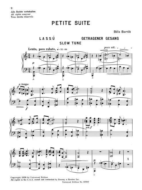 First page of Petite Suite for Piano