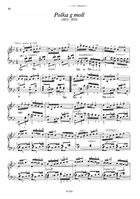First page of Polka in G minor