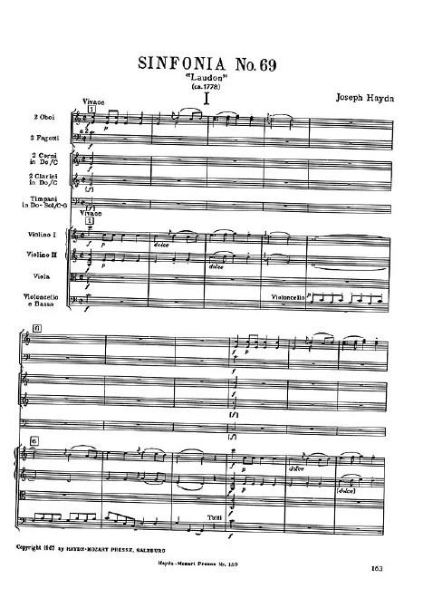 First page of Symphony No.69 in C major