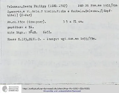 First page of Recorder Concerto, TWV 51:C1