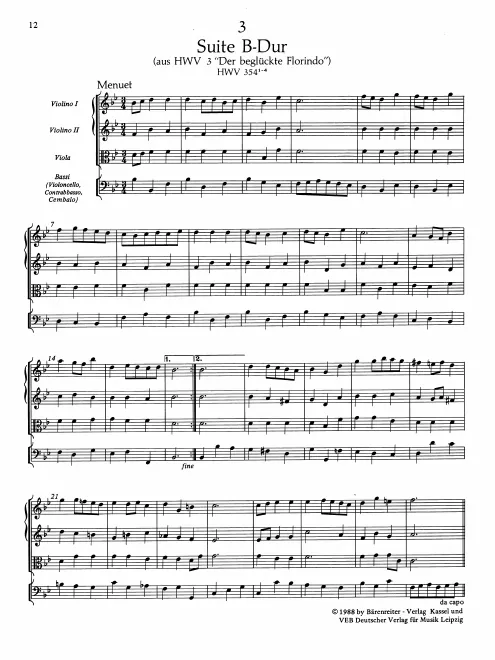 First page of Suite in B-flat major