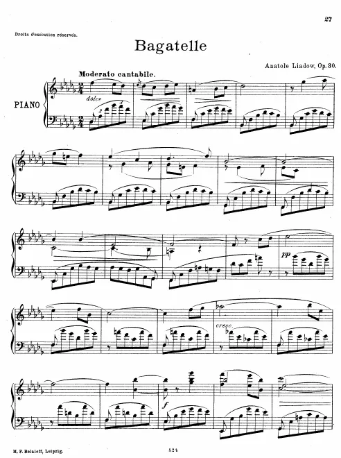 First page of Bagatelle